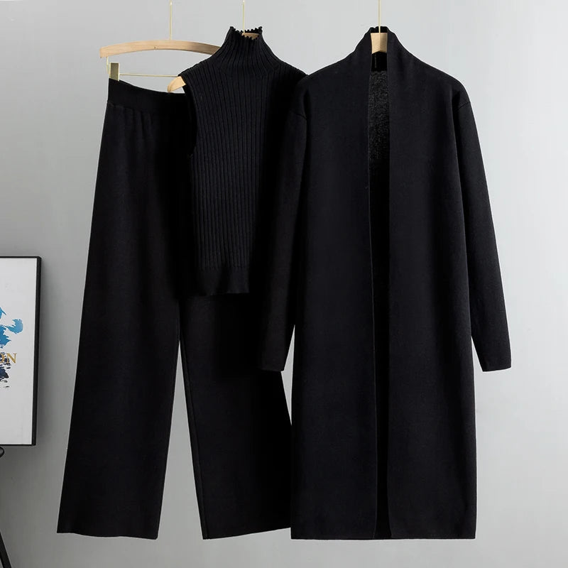 Amélie | Ensemble Tricot Femme 3 Pièces Élégance et Confort Lunnav