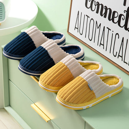 Pantoufles d’Hiver en Velours Côtelé pour Femme - Chaussons Chauds & Confortables