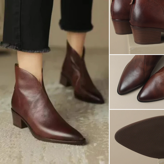 Chloé™ | Bottines de luxe à talon bas — Élégance urbaine & confort quotidien
