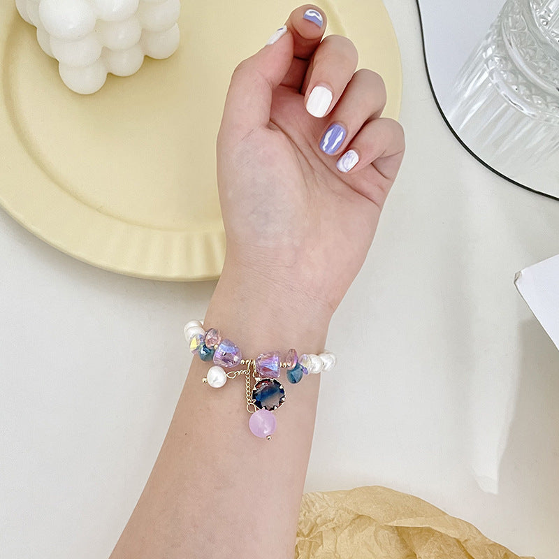 Bracelet femme élégant avec pendentif en cristal