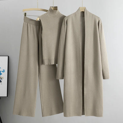 Amélie | Ensemble Tricot Femme 3 Pièces Élégance et Confort Lunnav