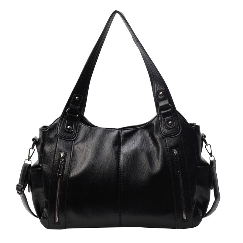 Vue détaillée du sac bandoulière femme Vintage Luxe™ avec compartiments